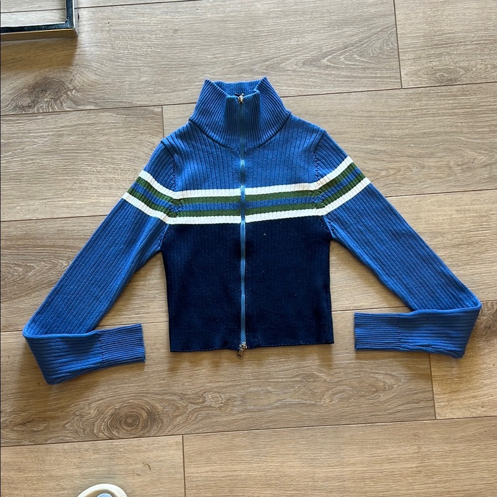 Blue striped jacket